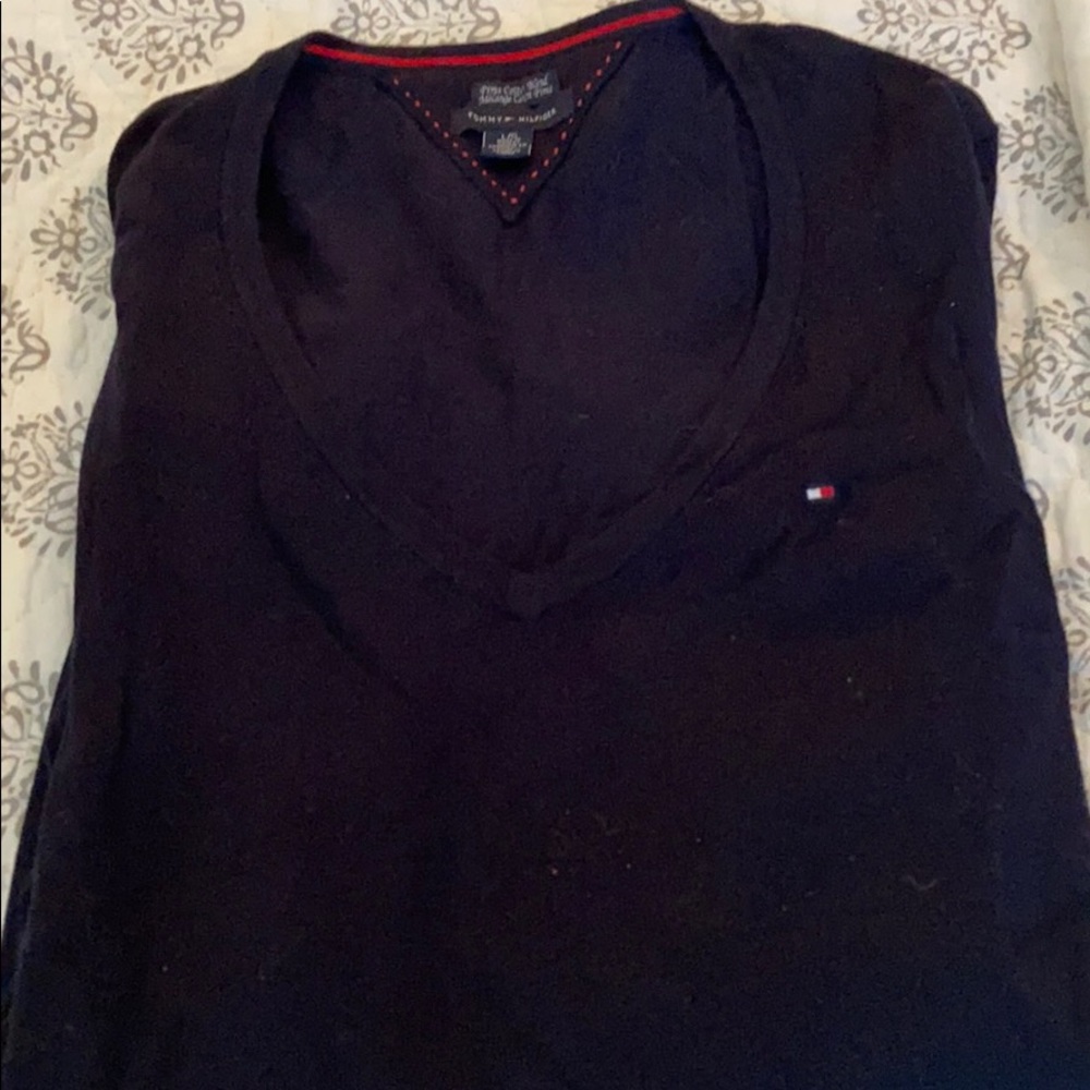 Navy Blue V neck - light sweater- All season